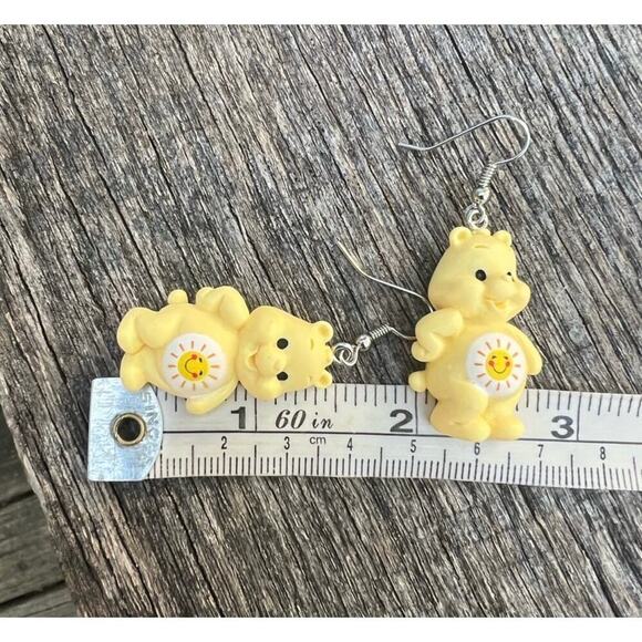 Care Bears Inspired earrings bear rainbow Sun care bear Teal earrings Turquoise - Picture 8 of 10